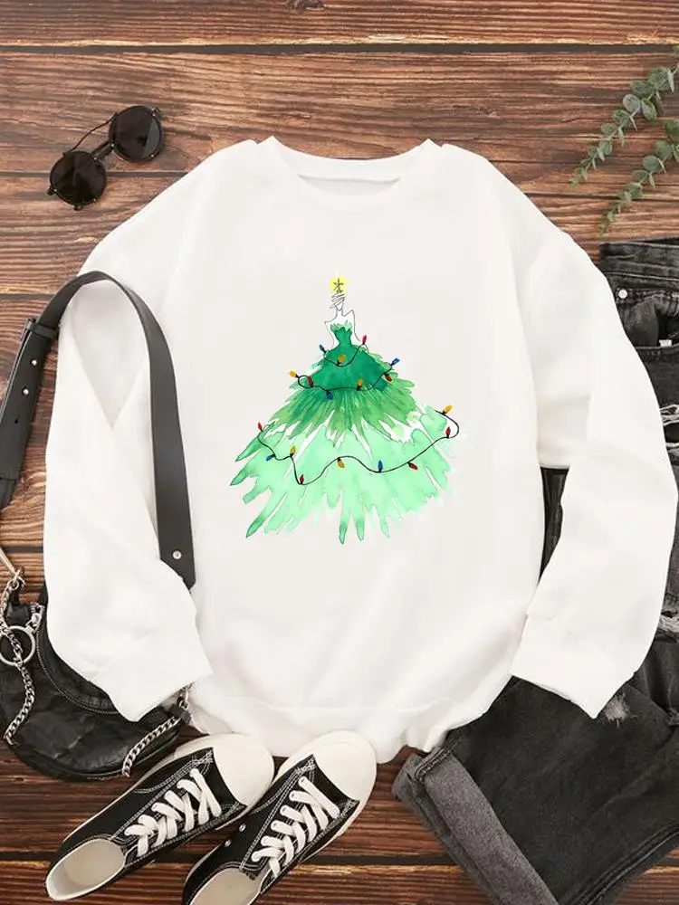Tree Watercolor Trend 90s Christmas New Year Holiday Fashion Print Lady Pullovers For Women Casual Clothing Graphic Sweatshirts
Tree Watercolor Trend 90s Christmas New Year Holiday Fashion Print Lady Pullovers For Women Casual Clothing Graphic Sweatshirts