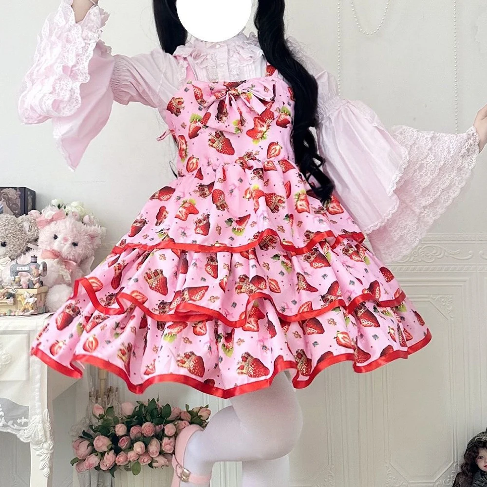 Strawberry Alice, original lolita three-stage, full crown strawberry jsk suspender skirt birthday dress for women
Strawberry Alice, original lolita three-stage, full crown strawberry jsk suspender skirt birthday dress for women