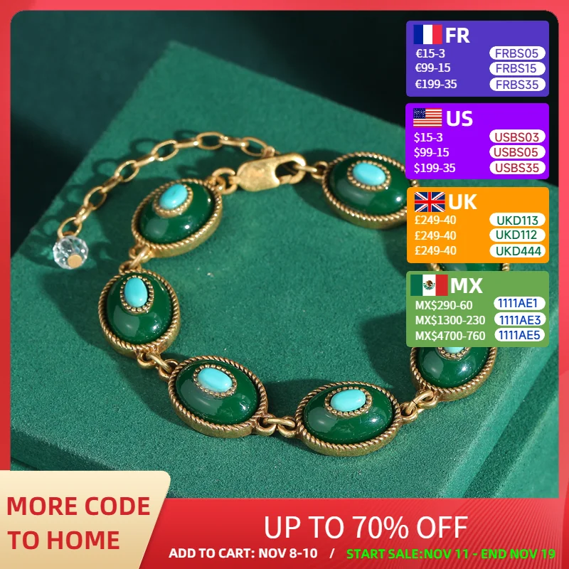 Vintage Green Bracelets For Girl Enamel Natural Glaze Retro Blue Gold Color Crystal Beads Rhinestones Antique Jewelry Charm 2025
Vintage Green Bracelets For Girl Enamel Natural Glaze Retro Blue Gold Color Crystal Beads Rhinestones Antique Jewelry Charm 2025