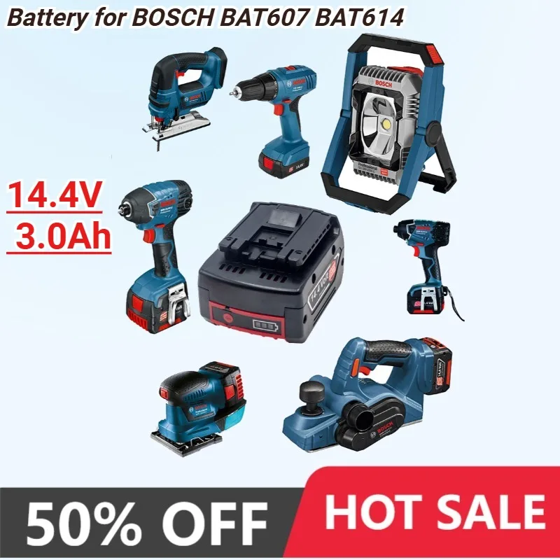 3000mAh Replacement Battery for Bosch 14.4V BAT607 BAT614 GDR 1080-LI GDR 14.4V-LI GDR 14.4 V-LI MF Rechargeable Battery
3000mAh Replacement Battery for Bosch 14.4V BAT607 BAT614 GDR 1080-LI GDR 14.4V-LI GDR 14.4 V-LI MF Rechargeable Battery