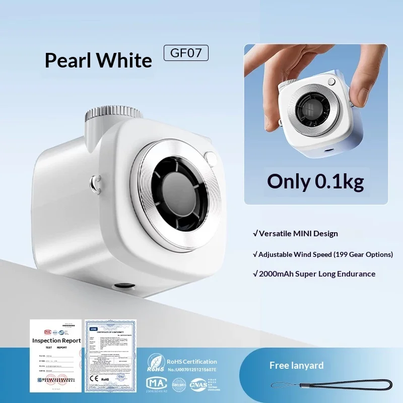CERO GF07 Handheld Mini Fan Rechargeable Long Battery Life 199 Speed Adjustable Palm Size Portable Cooling Outdoor With Lanyard
CERO GF07 Handheld Mini Fan Rechargeable Long Battery Life 199 Speed Adjustable Palm Size Portable Cooling Outdoor With Lanyard