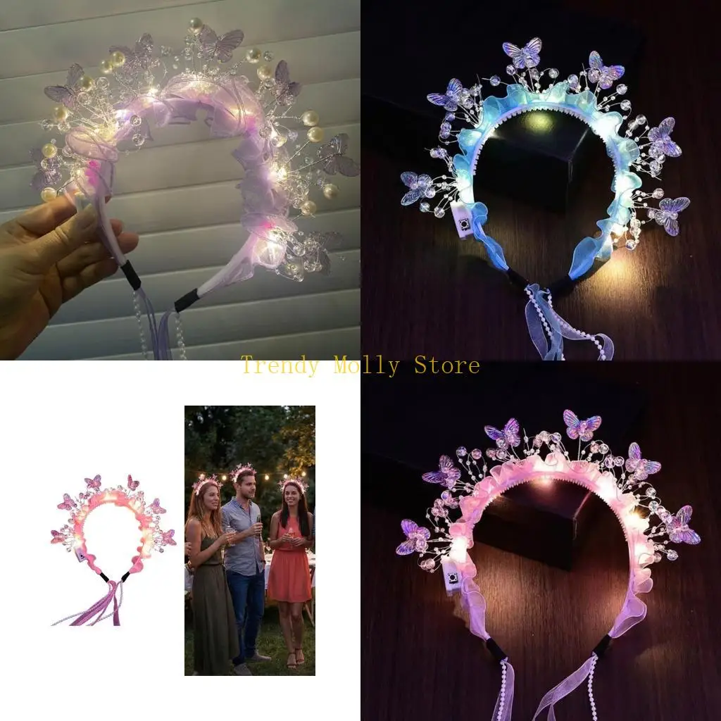 N5KB LED Light Up Fairies Butterfly Hair Band with Long Ribbon Design for Children Night Activity Holiday Event Dressingup
N5KB LED Light Up Fairies Butterfly Hair Band with Long Ribbon Design for Children Night Activity Holiday Event Dressingup