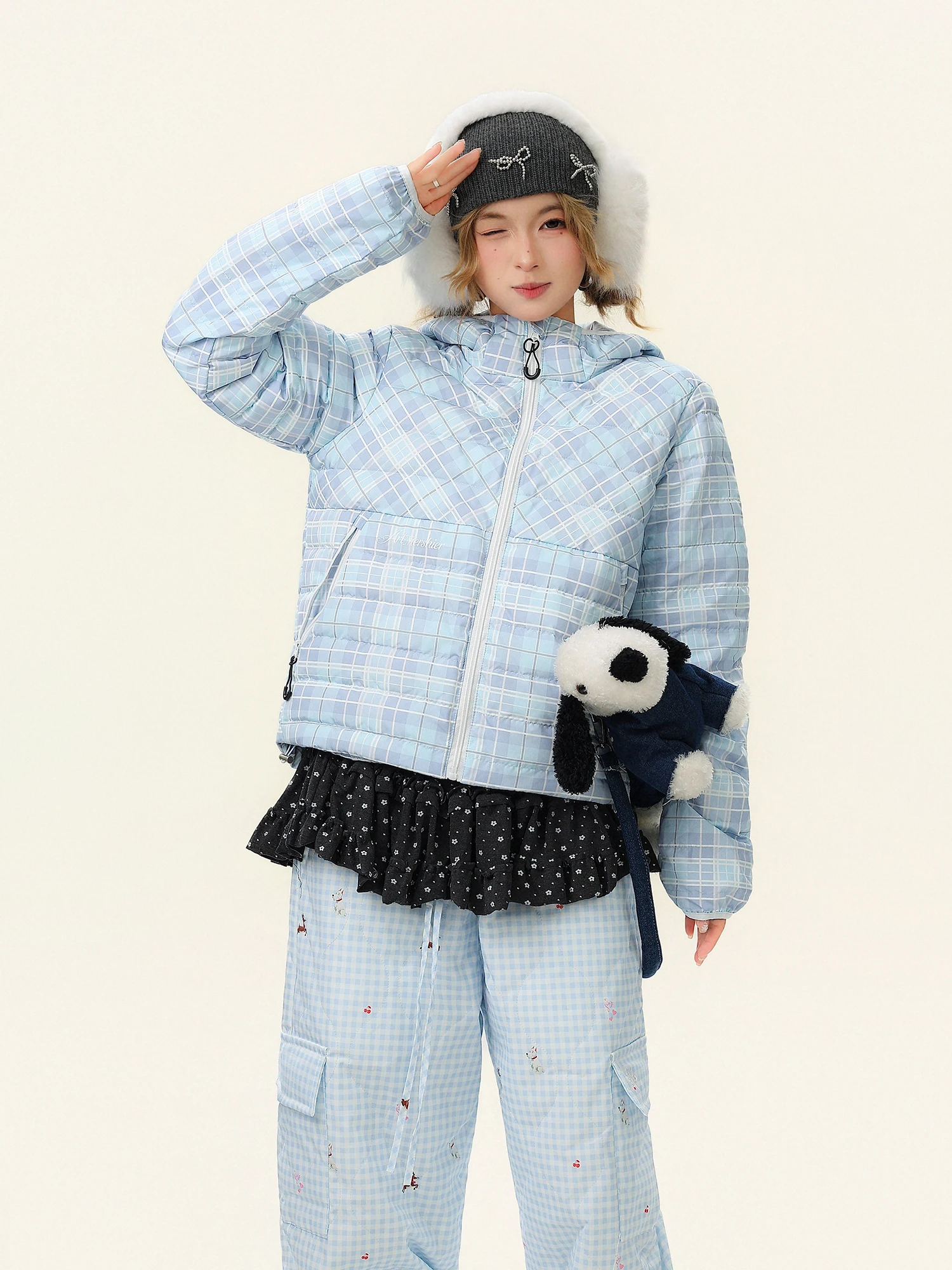 Retro Plaid ort Hooded down Jaet Women's Winter Cold Resistance Lightweight Warm Bread Sle Outerwear Casual Loose Fit
Retro Plaid ort Hooded down Jaet Women's Winter Cold Resistance Lightweight Warm Bread Sle Outerwear Casual Loose Fit