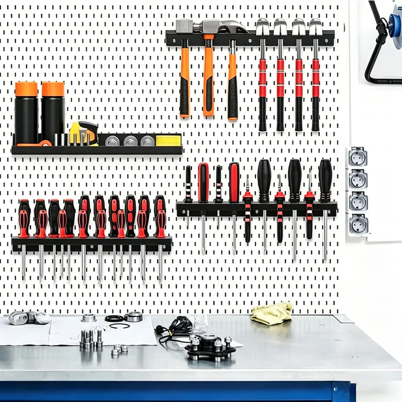 Wall Mounted Steel Tool Organizer Rack Metal Storage Hanger for Screwdrivers Hammers Garage Workshop Heavy Duty Tool Storage
Wall Mounted Steel Tool Organizer Rack Metal Storage Hanger for Screwdrivers Hammers Garage Workshop Heavy Duty Tool Storage