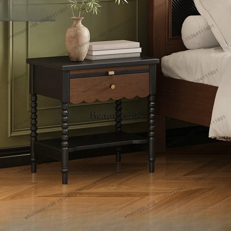 LD33French medieval bedside table Modern simple all-solid wood storage cabinet with pumping storage
LD33French medieval bedside table Modern simple all-solid wood storage cabinet with pumping storage
