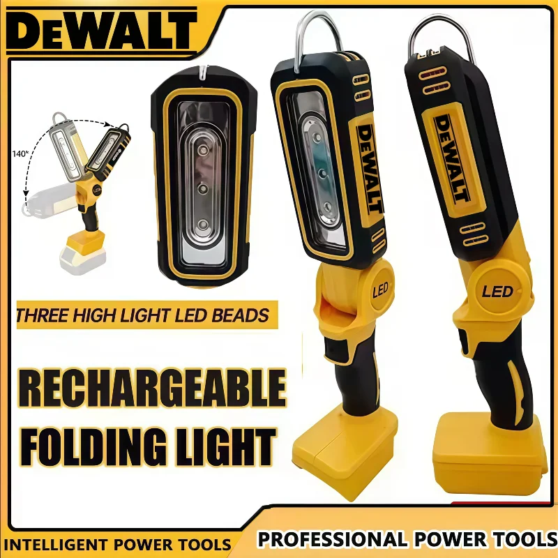 DEWALT For 20V Battery Multifunctional Portable Camping Light 90 Degree Emergency Flashlight Folding Work Light Tool
DEWALT For 20V Battery Multifunctional Portable Camping Light 90 Degree Emergency Flashlight Folding Work Light Tool