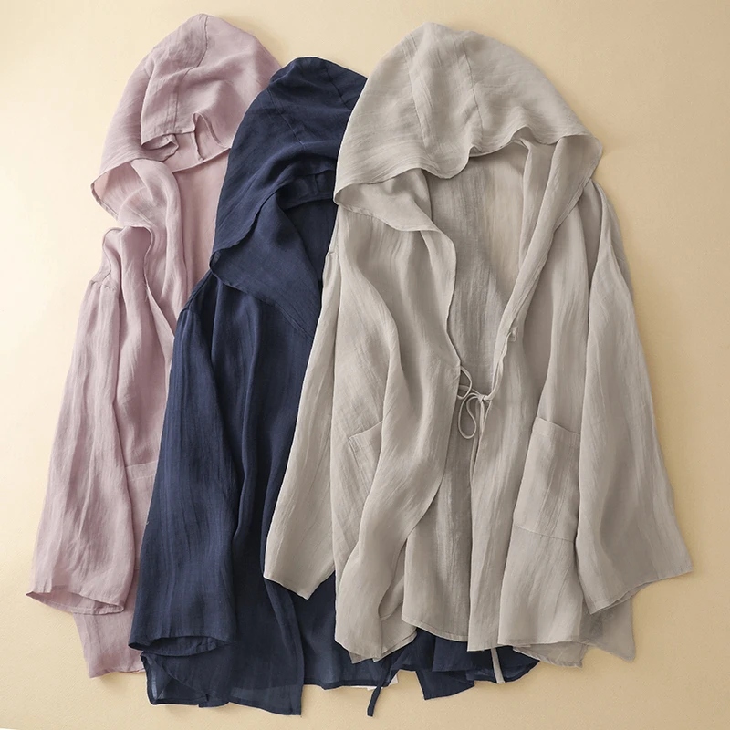 Женская летняя тонкая хлопковая льняная рубашка с капюшоном, кардиган, повседневный свободный топ с завязками спереди и длинными рукавами, розовый, бежевый, темно-синий, винтажный топ
Женская летняя тонкая хлопковая льняная рубашка с капюшоном, кардиган, повседневный свободный топ с завязками спереди и длинными рукавами, розовый, бежевый, темно-синий, винтажный топ
