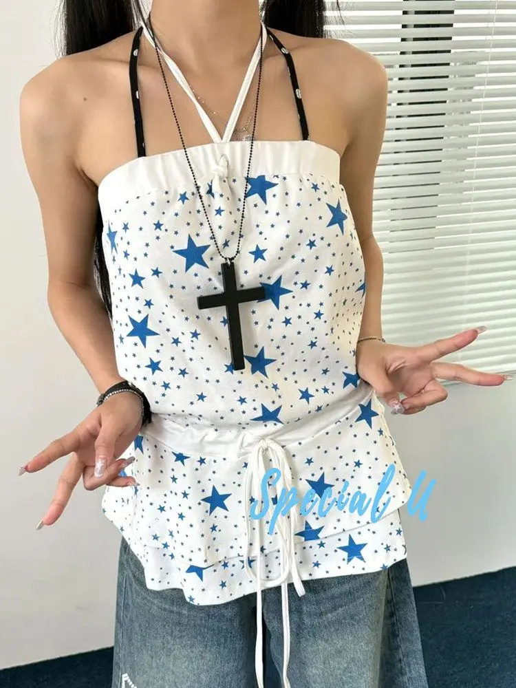 Y2k Sweet Star-print Halter-neck Tank Top Strapless Top Women Summer Tank Top Design T-shirt Streetwear Edgy Clothes Y2k
Y2k Sweet Star-print Halter-neck Tank Top Strapless Top Women Summer Tank Top Design T-shirt Streetwear Edgy Clothes Y2k