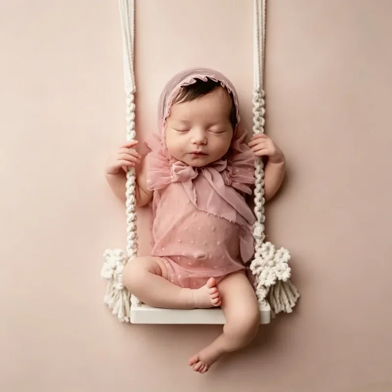 Vintage Wooden Macrame Swing Newborn Photography Props Infants Photo Shooting Chair Pod Studio Shoot Decor Accessories Set
Vintage Wooden Macrame Swing Newborn Photography Props Infants Photo Shooting Chair Pod Studio Shoot Decor Accessories Set