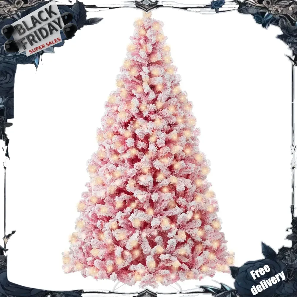 Pre-Lit Pink Christmas Tree, Artificial Snow Flocked Full Fir Tree, Holiday Decoration w/ 250 Lights, 928 Branch Tips
Pre-Lit Pink Christmas Tree, Artificial Snow Flocked Full Fir Tree, Holiday Decoration w/ 250 Lights, 928 Branch Tips