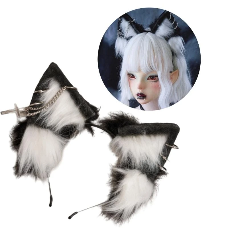 F92D Sweet Wolf Ear Headbands Lovely Plush Hair Hoop Soft Comfortable Headwear for Music Festivals Parties
F92D Sweet Wolf Ear Headbands Lovely Plush Hair Hoop Soft Comfortable Headwear for Music Festivals Parties