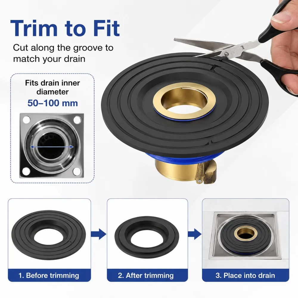 1-10Pcs Adjustable Floor Drain Core Brass Insert Rubber Cover Silicone Seal Shower Bathroom Kitchen Drain Odor Control Accessory
1-10Pcs Adjustable Floor Drain Core Brass Insert Rubber Cover Silicone Seal Shower Bathroom Kitchen Drain Odor Control Accessory