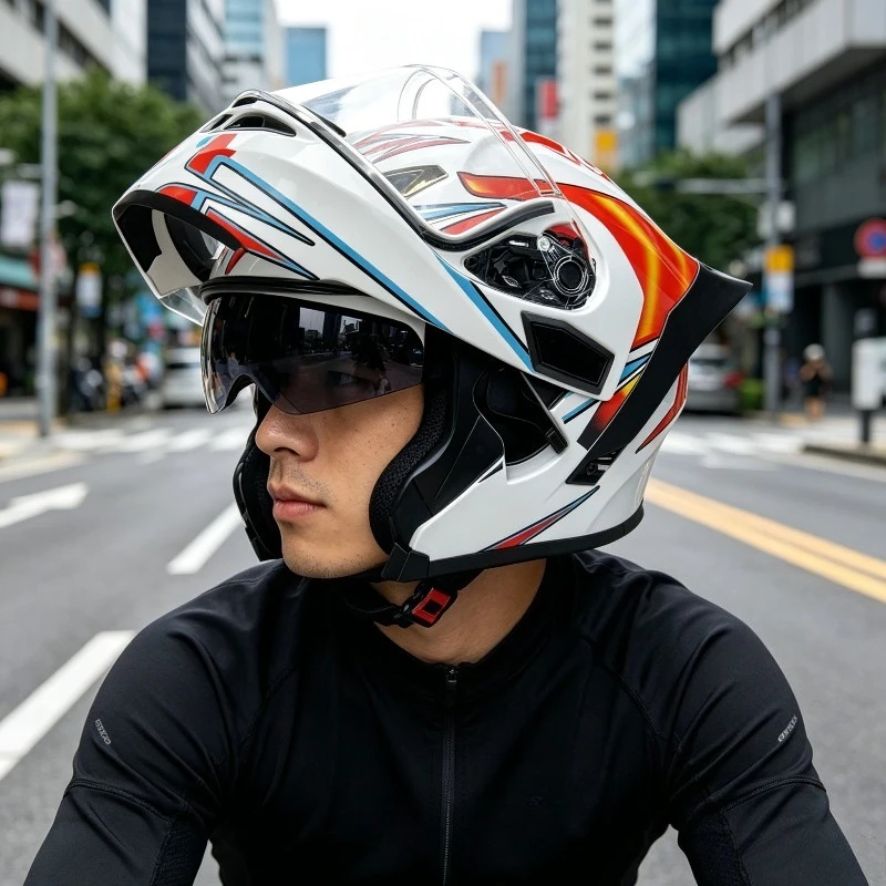 Qike Motorcycle Double Lens Peeling Locomotive Full Helmet Personalized Big Tail Knight Safety Four-season Universal Helmet
Qike Motorcycle Double Lens Peeling Locomotive Full Helmet Personalized Big Tail Knight Safety Four-season Universal Helmet