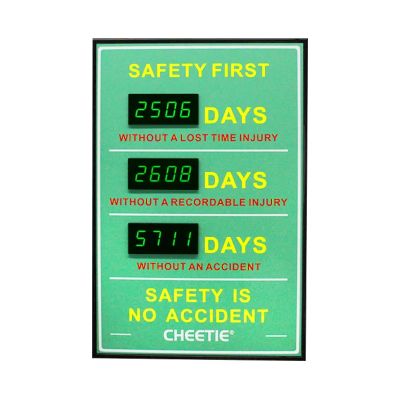 CP01 Avoid Accidents LED Digital Displays Days Counter Custom Safety Scoreboard
CP01 Avoid Accidents LED Digital Displays Days Counter Custom Safety Scoreboard