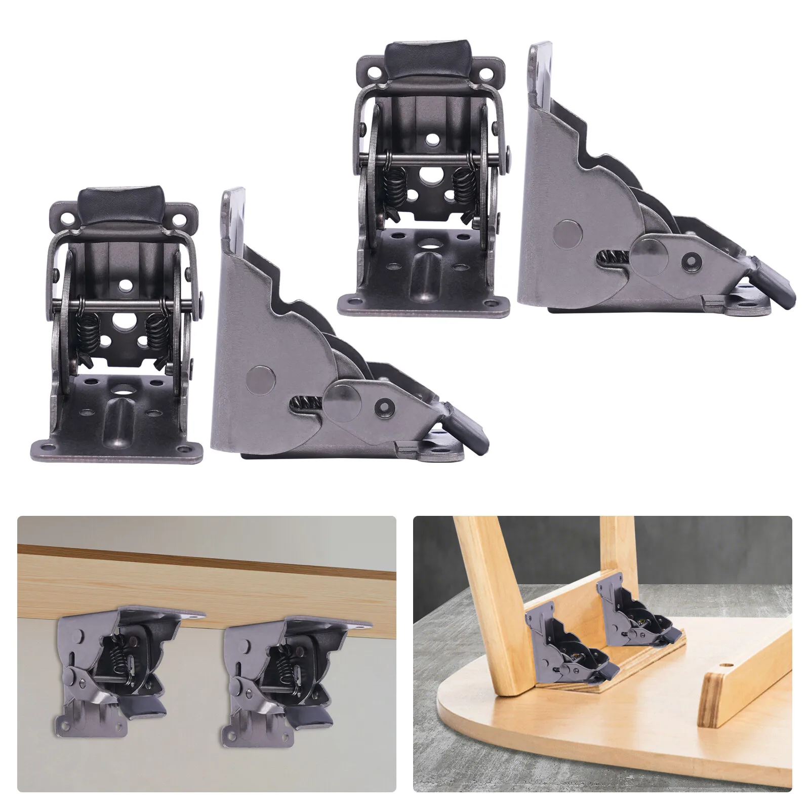 4-Piece Self-Locking Folding Brackets, Self Lock Foldable Leg Hinges, Black, Cold-Rolled Steel, 200kg/440lbs Capacity
4-Piece Self-Locking Folding Brackets, Self Lock Foldable Leg Hinges, Black, Cold-Rolled Steel, 200kg/440lbs Capacity