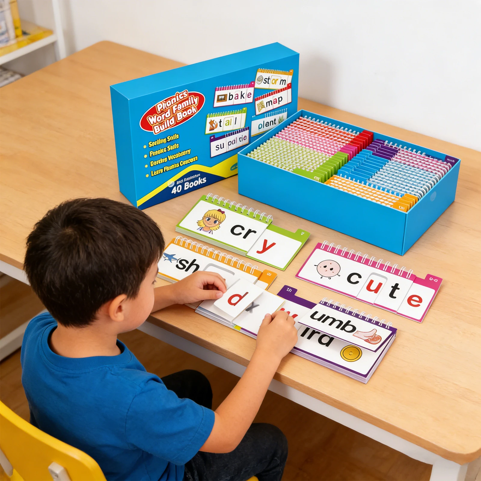 40Pcs English Vocabulary Set Learn To Read Phonics Flash Cards Kindergarten Reading Books for Kids Homeschool Preschool Learning
40Pcs English Vocabulary Set Learn To Read Phonics Flash Cards Kindergarten Reading Books for Kids Homeschool Preschool Learning