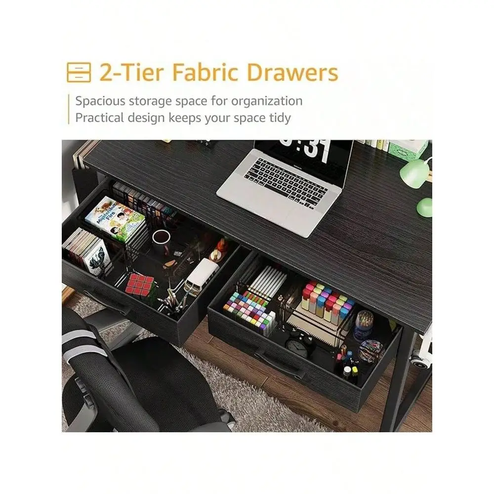 Inch Small Desk With Fabric Drawers Vanity Table With Storage Drawer Bag. Writing Desk For Bedroom Study, Small Spaces
Inch Small Desk With Fabric Drawers Vanity Table With Storage Drawer Bag. Writing Desk For Bedroom Study, Small Spaces