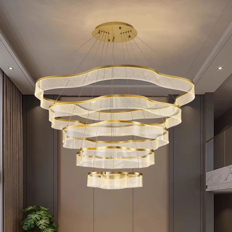 American style Acrylic Golden multi-layered circular ring with the supreme lustre of our dimmable chandelier ceiling lights.
American style Acrylic Golden multi-layered circular ring with the supreme lustre of our dimmable chandelier ceiling lights.