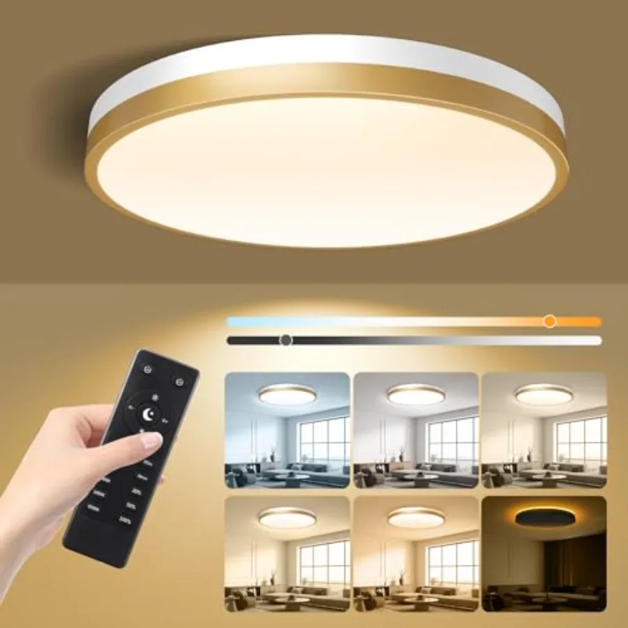 Flush Mount Ceiling Light with Remote Control and Night Light, 5CCT Dimmable Ceilg Light Fixture, 20W 2000LM 2700K-6500K Adjust
Flush Mount Ceiling Light with Remote Control and Night Light, 5CCT Dimmable Ceilg Light Fixture, 20W 2000LM 2700K-6500K Adjust
