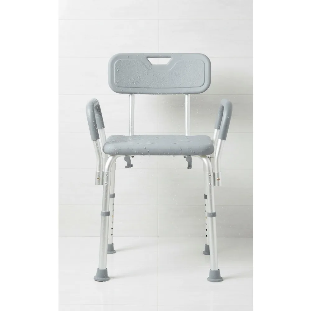 Adjustable Height Shower Chair with Padded Armrests & Back, Heavy Duty Slip Resistant Bath Stool for Seniors & Disabled Adults
Adjustable Height Shower Chair with Padded Armrests & Back, Heavy Duty Slip Resistant Bath Stool for Seniors & Disabled Adults
