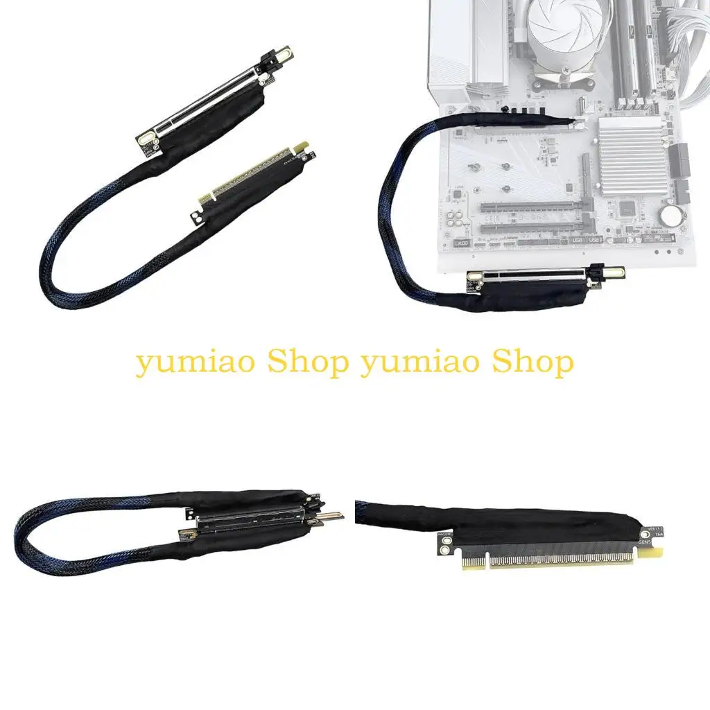 587B PCIe 5.0 Compatible GPU Extension Cord 270 Degree Left Entry Left Out Braided Shielded Bidirectional Bandwidth Adapter
587B PCIe 5.0 Compatible GPU Extension Cord 270 Degree Left Entry Left Out Braided Shielded Bidirectional Bandwidth Adapter