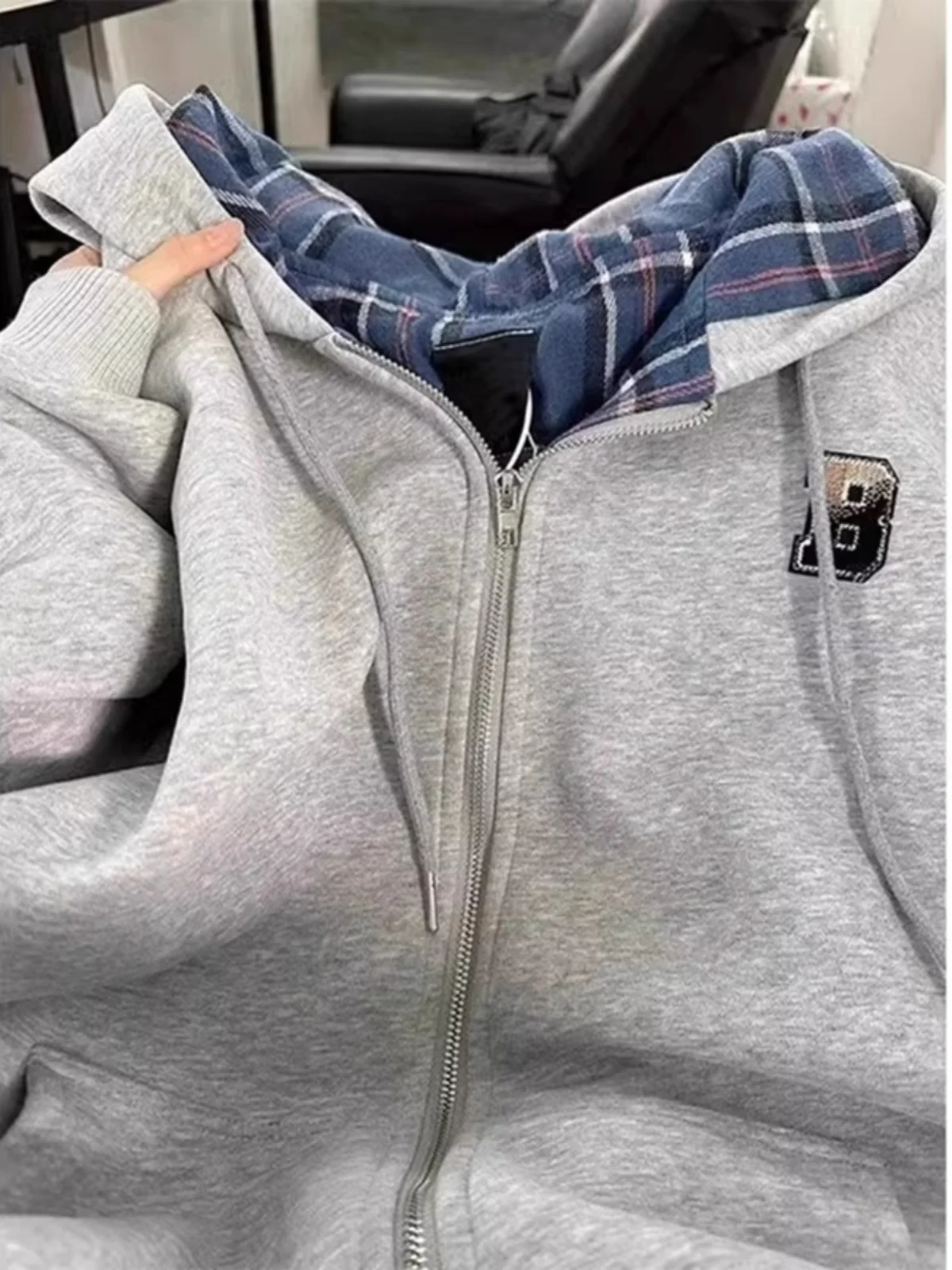 Outlet Brand Plaid Patchwork Hoodie Women Loose Casual Slimming Long Sleeve Open Cardigan Jacket Korean Style Commute Wind
Outlet Brand Plaid Patchwork Hoodie Women Loose Casual Slimming Long Sleeve Open Cardigan Jacket Korean Style Commute Wind