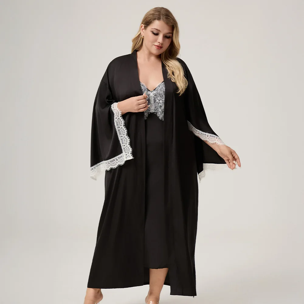 New ladies advanced sense plus size 130KG fat MM pajamas+hanging skirt combination satin suit lace plus size female
New ladies advanced sense plus size 130KG fat MM pajamas+hanging skirt combination satin suit lace plus size female