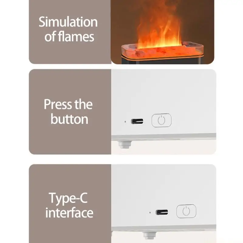 D0AB Portable Misting Humidifier USB Large Capacity Humidifier Realistic Flame Household Dormitory Bedroom Office Night Light
D0AB Portable Misting Humidifier USB Large Capacity Humidifier Realistic Flame Household Dormitory Bedroom Office Night Light