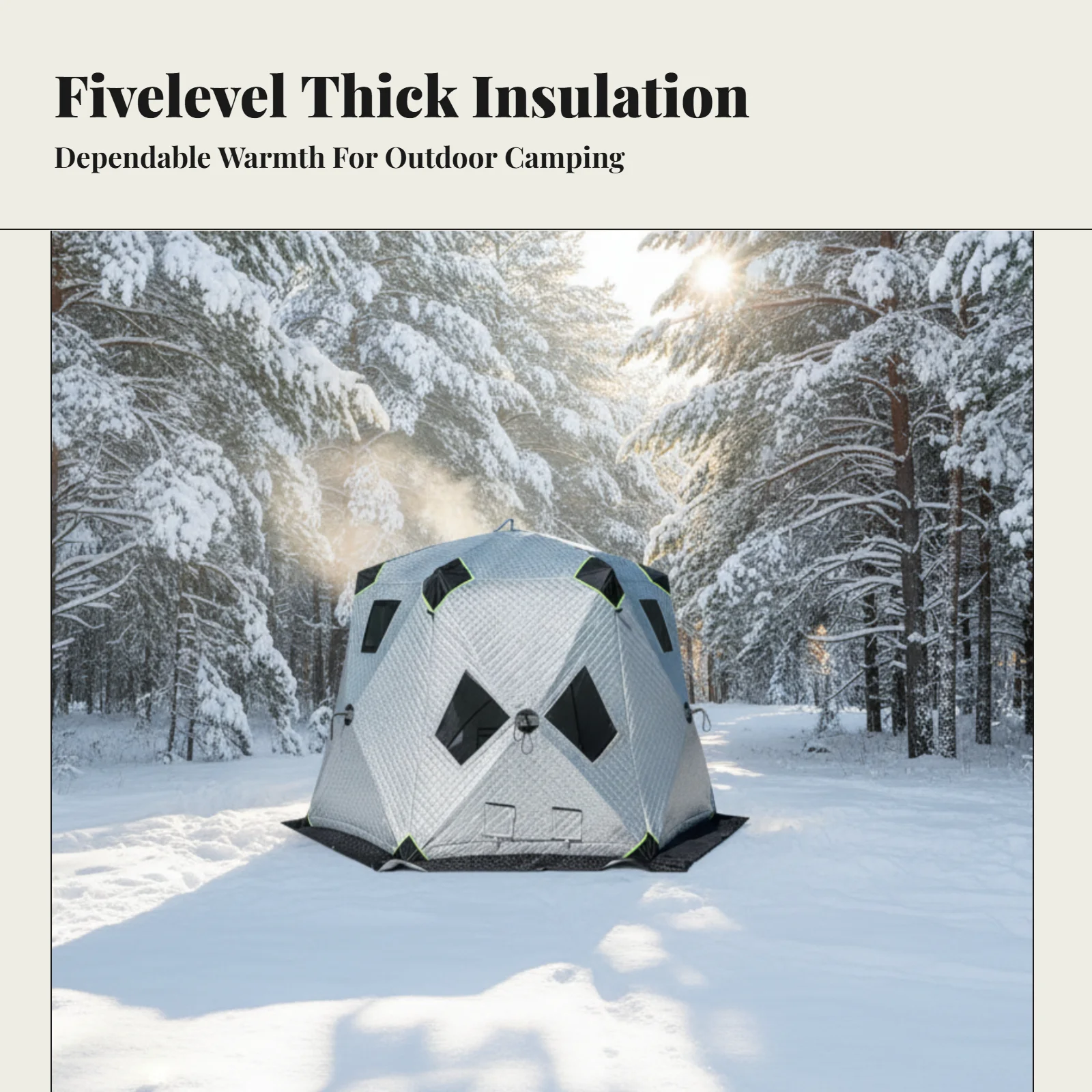 Ice Fishing Tent, Portable, Insulated, Waterproof, Camping
Ice Fishing Tent, Portable, Insulated, Waterproof, Camping