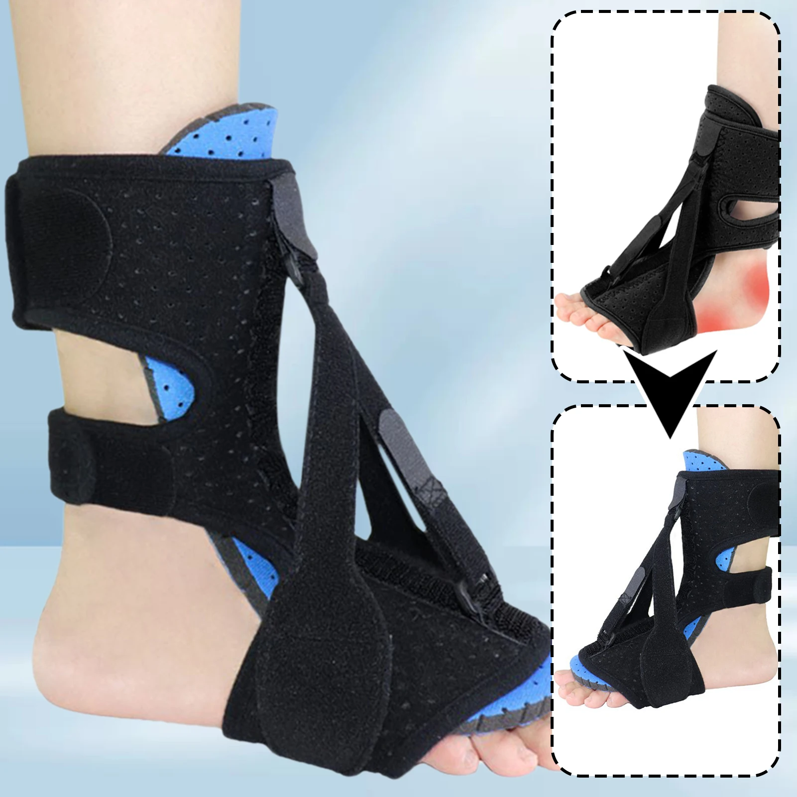 Регулируемая ночная шина для облегчения боли при подошвенном фасциите, подошвенный фасциит, ремешок на щиколотке, ортез для ног, корректор, бандаж
Регулируемая ночная шина для облегчения боли при подошвенном фасциите, подошвенный фасциит, ремешок на щиколотке, ортез для ног, корректор, бандаж