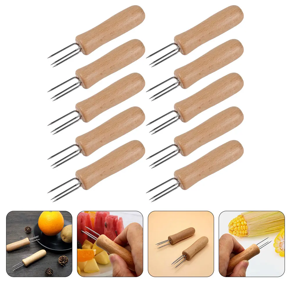 10pcs Bbq Forks Holders Reusable Corn Skewers Multi-Use Fruit Picks Non-Slip Compact Sausage Forks Picnic Camping Restaurant
10pcs Bbq Forks Holders Reusable Corn Skewers Multi-Use Fruit Picks Non-Slip Compact Sausage Forks Picnic Camping Restaurant