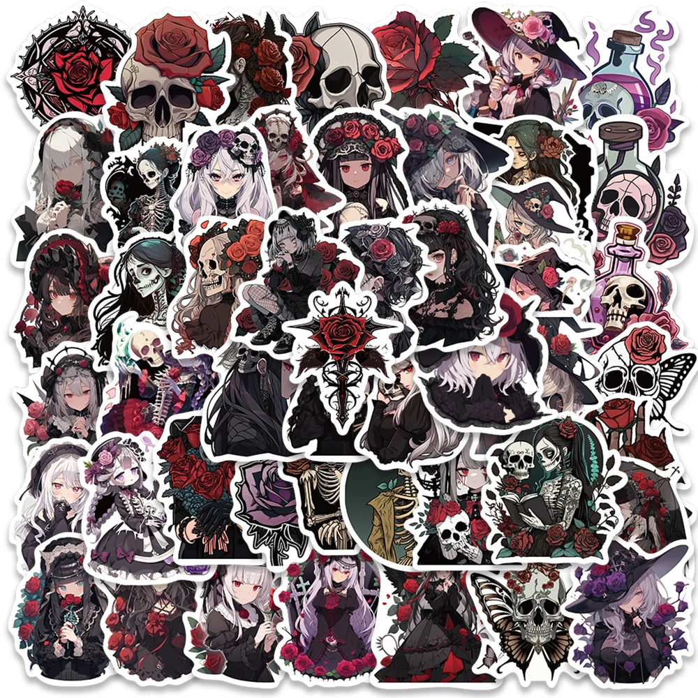 50pcs Cool Gothic Skull Rose Girl Stickers For Laptop Phone Notebook Gutiar Luggage Waterproof Graffiti Vinyl Car Decals
50pcs Cool Gothic Skull Rose Girl Stickers For Laptop Phone Notebook Gutiar Luggage Waterproof Graffiti Vinyl Car Decals