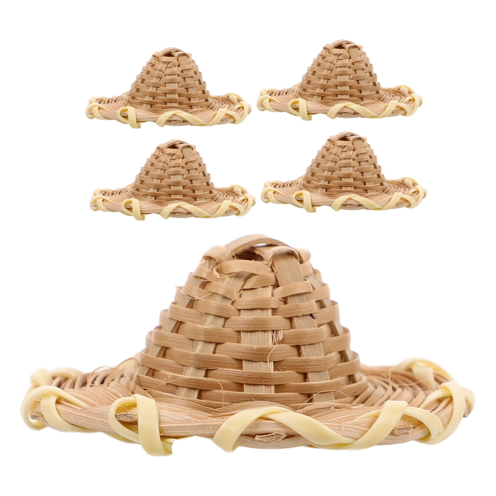 5Pcs Mini Rattan Weaving Hats Handmade Straw Craft Accessories Miniature Rustic Caps for DIY Decorations Dollhouse Accessories
5Pcs Mini Rattan Weaving Hats Handmade Straw Craft Accessories Miniature Rustic Caps for DIY Decorations Dollhouse Accessories