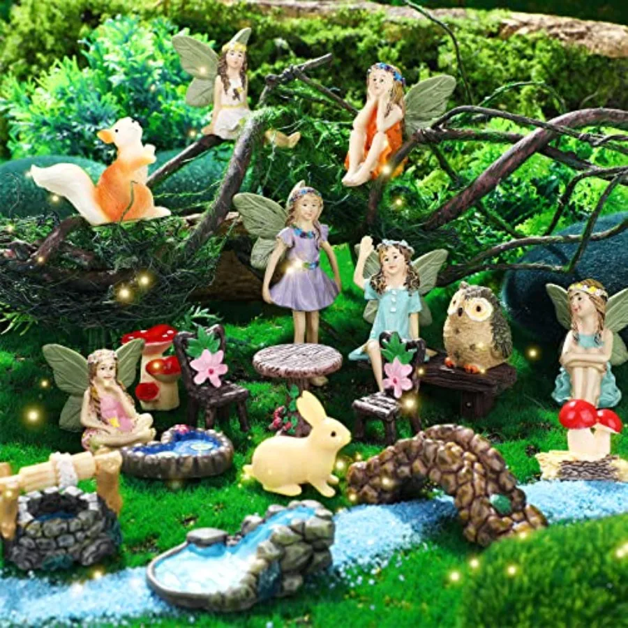 19 Pcs Miniatures Garden Fairies Kit Garden Accories Miniatures Bunny Squirrel Owl Animals Cute Tiny Mushroom Mini Pond Bridge
19 Pcs Miniatures Garden Fairies Kit Garden Accories Miniatures Bunny Squirrel Owl Animals Cute Tiny Mushroom Mini Pond Bridge