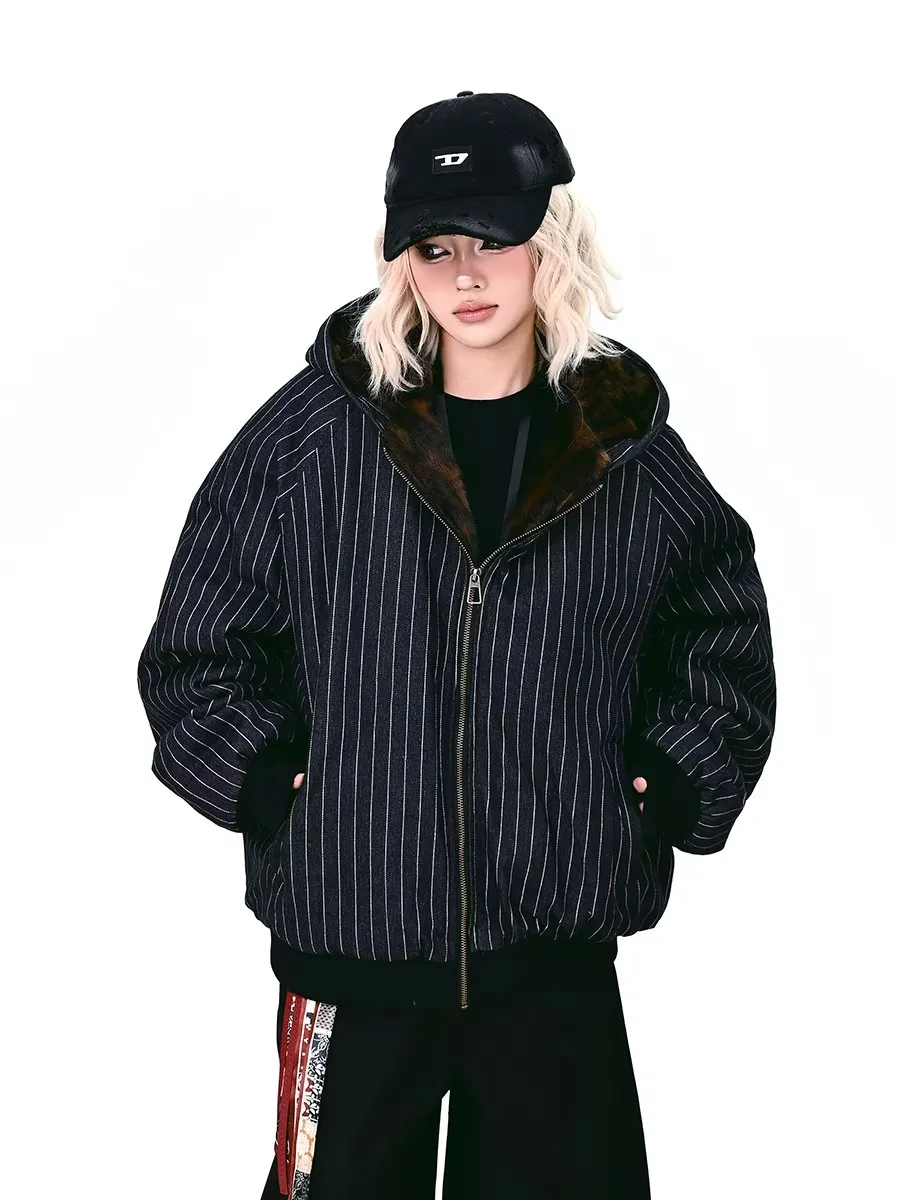 Мужская зимняя куртка в стиле ретро с капюшоном, в полоску и с леопардовым принтом, из хлопка, теплая, свободного кроя, модная, повседневная, для молодежи
Мужская зимняя куртка в стиле ретро с капюшоном, в полоску и с леопардовым принтом, из хлопка, теплая, свободного кроя, модная, повседневная, для молодежи