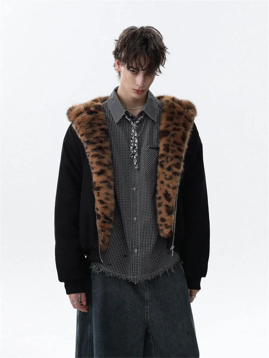 Retro American Leopard Print Color Blo Hooded Cotton Jaet ex Autumn Winter Trendy Loose Versatile Youth ular Zipper
Retro American Leopard Print Color Blo Hooded Cotton Jaet ex Autumn Winter Trendy Loose Versatile Youth ular Zipper