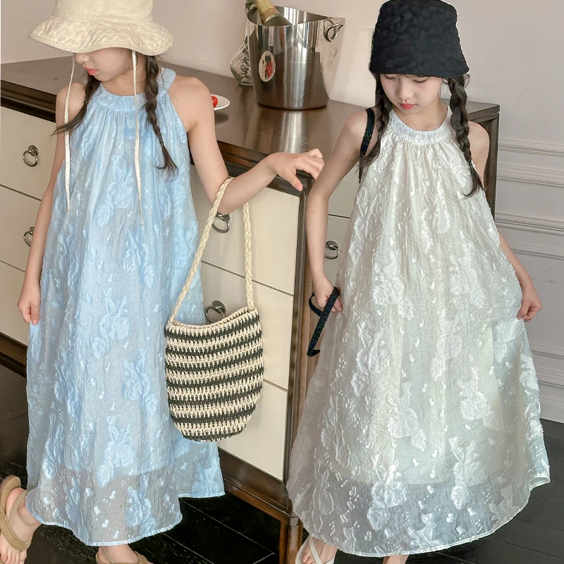 Girls Dress Summer 2026 Breathable Sleeveless Halter Neck Maxi Dress Jacquard A Line Seaside Beach Vacation Children's Clothing
Girls Dress Summer 2026 Breathable Sleeveless Halter Neck Maxi Dress Jacquard A Line Seaside Beach Vacation Children's Clothing
