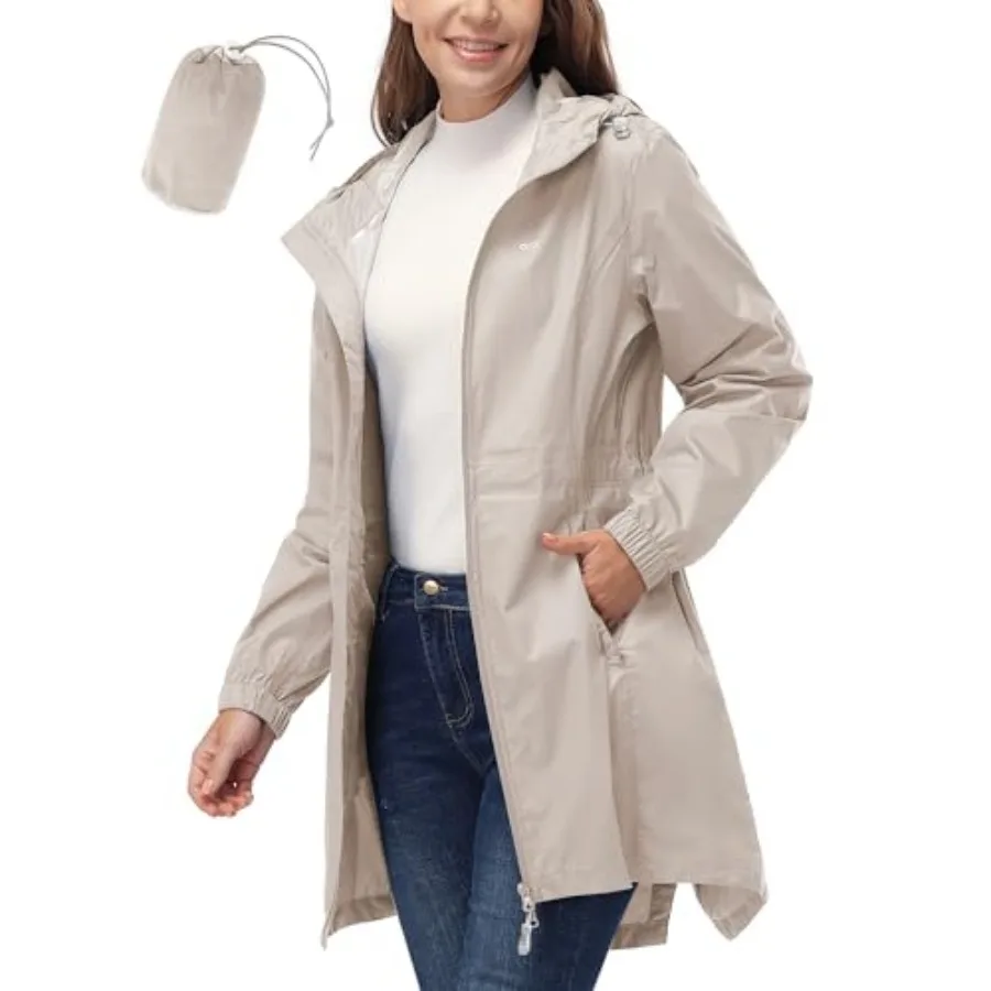 33, 000Feet Women's Waterproof Long Rain Coats Packable Rain Jacket with Hood Trench Coats Windbreaker
33, 000Feet Women's Waterproof Long Rain Coats Packable Rain Jacket with Hood Trench Coats Windbreaker