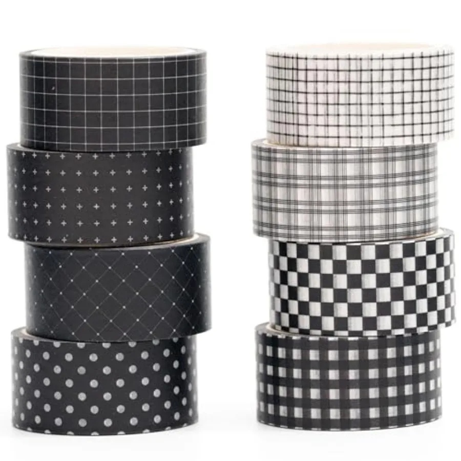 Black Grid Washi Tape Set 8 Rolls Plaid Decorative Masking Tapes for Arts, DIY Crafts, Journals, Planners, Scrapbook, Wrapping
Black Grid Washi Tape Set 8 Rolls Plaid Decorative Masking Tapes for Arts, DIY Crafts, Journals, Planners, Scrapbook, Wrapping