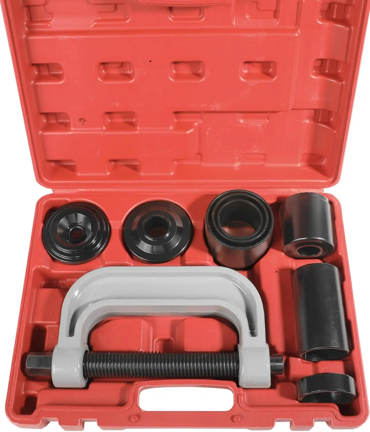 Ball Joint Press Tool Kit with U-Joint Remover for 2WD/4WD Cars and Light Trucks
Ball Joint Press Tool Kit with U-Joint Remover for 2WD/4WD Cars and Light Trucks