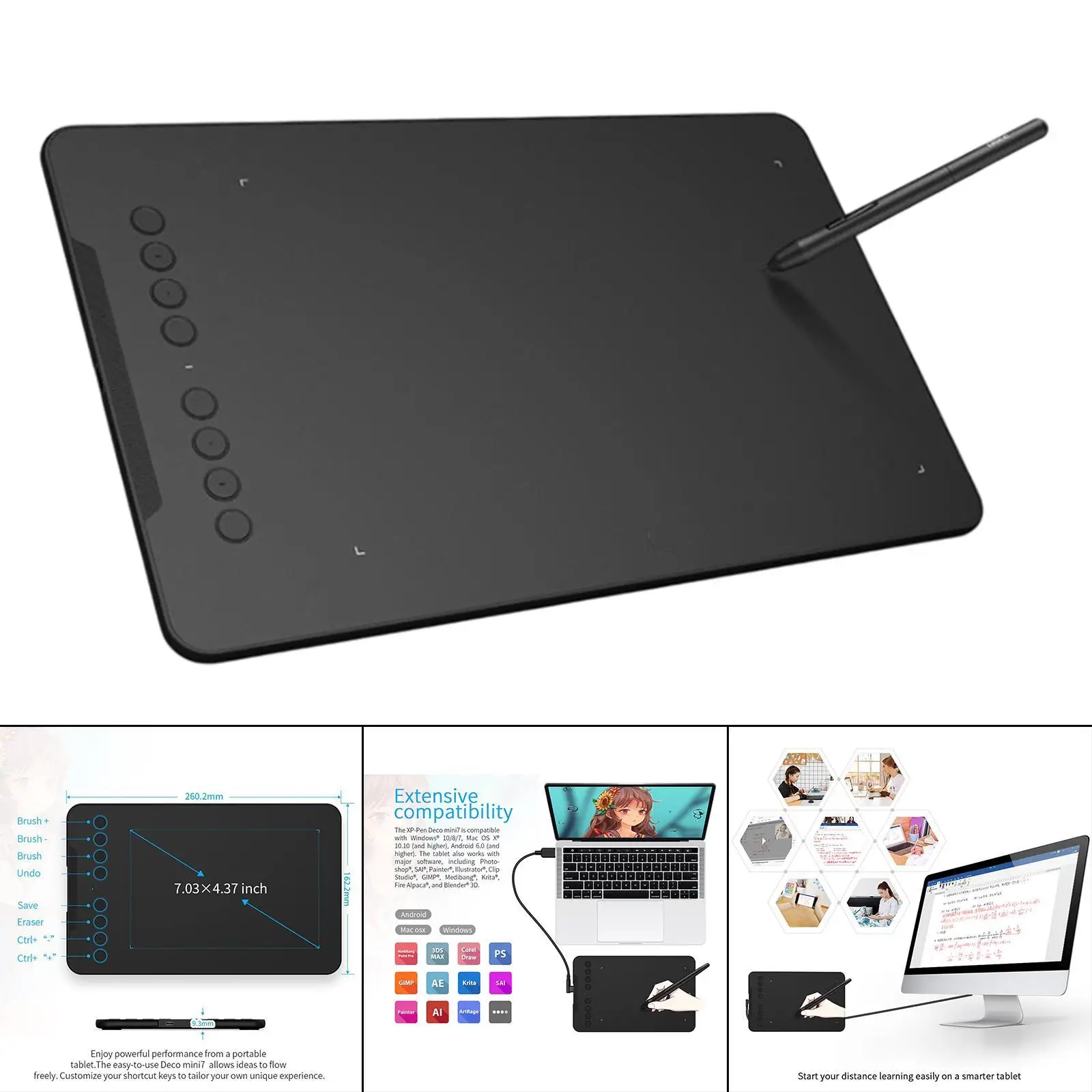 Ультратонкий графический планшет 7x 4.37 дюйма 60 ° Панель для рисования Tilt 5080LPI 220RPS для MAC, Windows, Android
Ультратонкий графический планшет 7x 4.37 дюйма 60 ° Панель для рисования Tilt 5080LPI 220RPS для MAC, Windows, Android