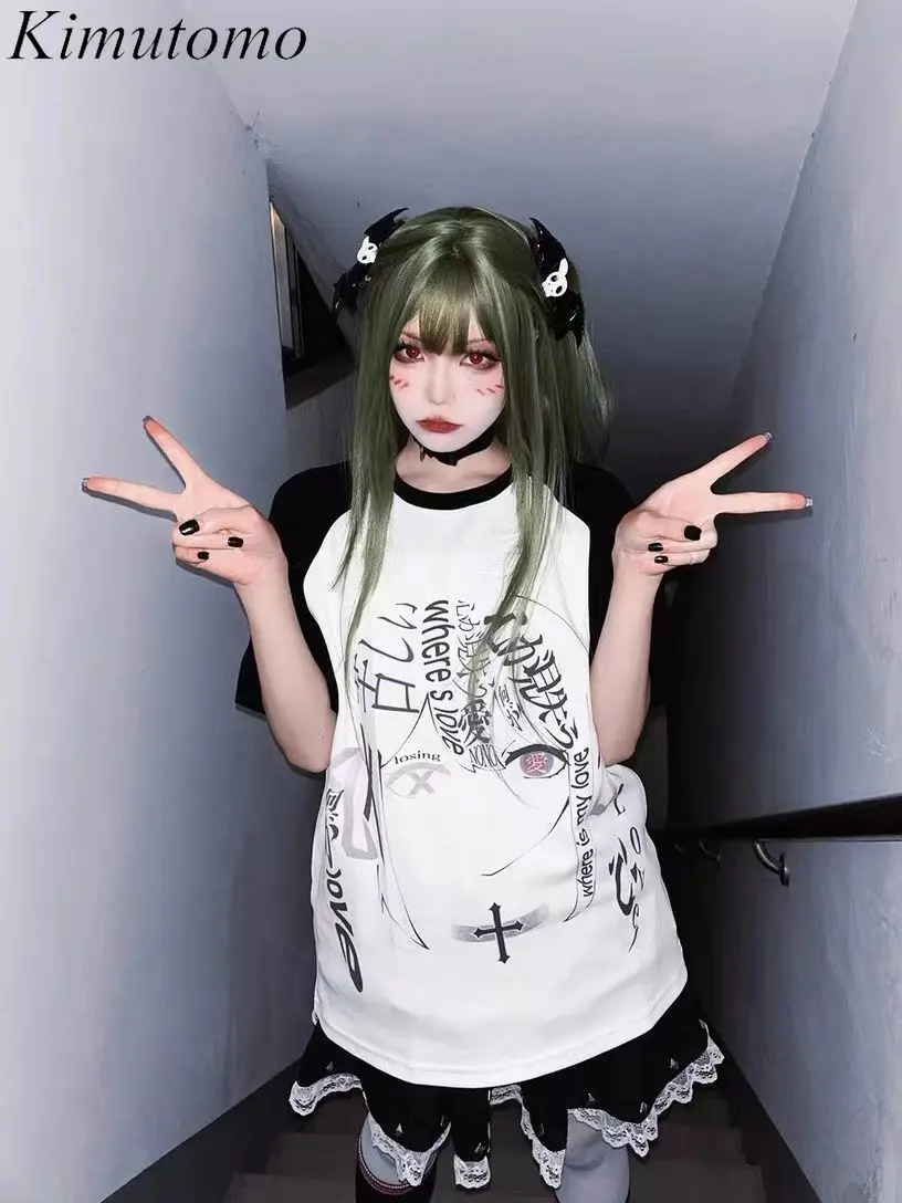 Kimutomo Anime Harajuku T-shirt Female Summer New Loose Patchwork Cartoon Printed Short Sleeve Japanese Y2k Girl Top Female
Kimutomo Anime Harajuku T-shirt Female Summer New Loose Patchwork Cartoon Printed Short Sleeve Japanese Y2k Girl Top Female