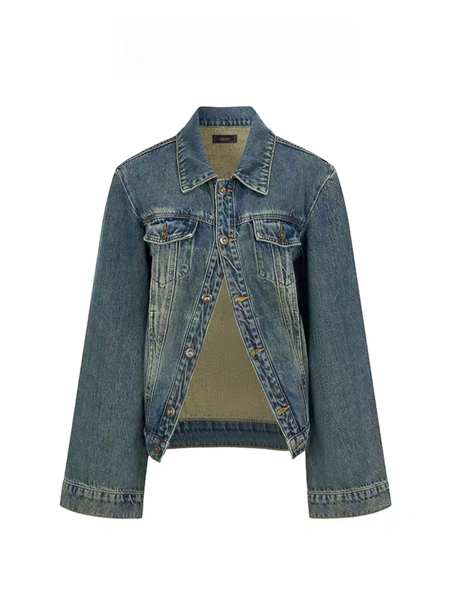 Ретро-куртка из денима в американском винтажном стиле для женщин, с длинными рукавами, универсальная, приталенного кроя, осенняя модная верхняя одежда
Ретро-куртка из денима в американском винтажном стиле для женщин, с длинными рукавами, универсальная, приталенного кроя, осенняя модная верхняя одежда