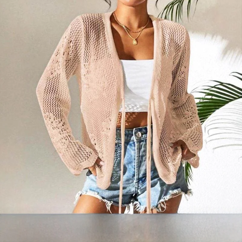 New Summer Women's Knitted Open Cardigan Hollow out Beach Style Long Sleeve Casual Fashion 3D Effect Knitwear for Ladies
New Summer Women's Knitted Open Cardigan Hollow out Beach Style Long Sleeve Casual Fashion 3D Effect Knitwear for Ladies