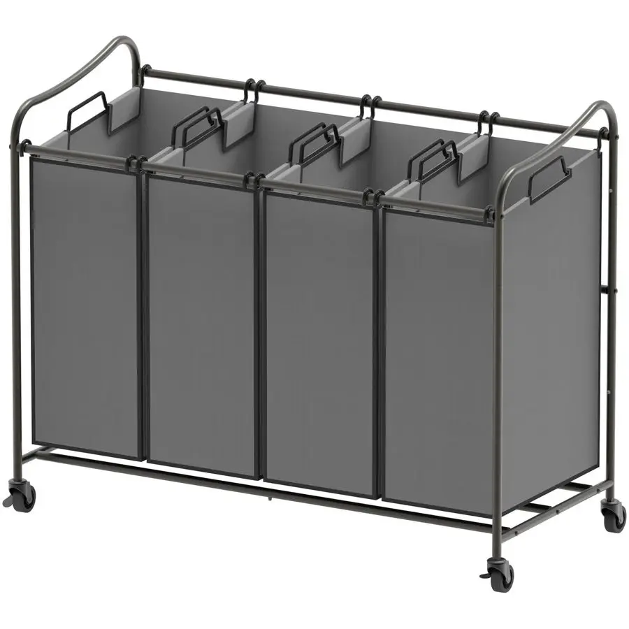 4Bag Heavy Duty Laundry Sorter Rolling Cart, Dark Grey
4Bag Heavy Duty Laundry Sorter Rolling Cart, Dark Grey