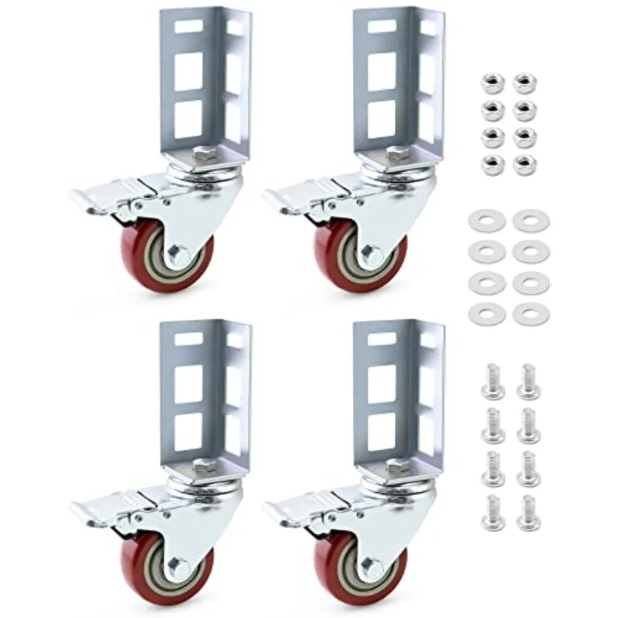 3" Caster Wheels for Boltless Shelving 500 lb Load Capacity 4 Pack Storage Shelf Accessories for Garage Storage Workshop 8-11/1
3" Caster Wheels for Boltless Shelving 500 lb Load Capacity 4 Pack Storage Shelf Accessories for Garage Storage Workshop 8-11/1