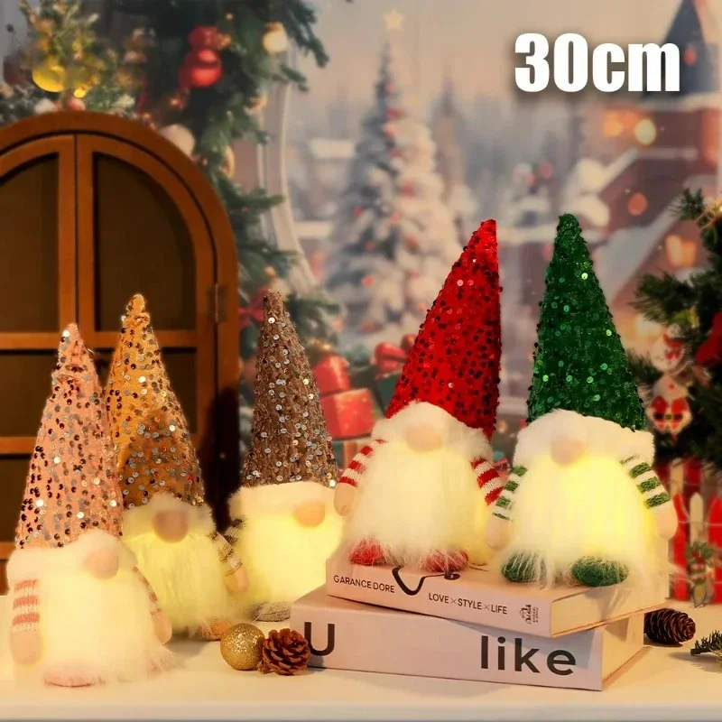 30cm Christmas Doll Elf Gnome with Led Light Christmas Decorations for Home Xmas Navidad New Year 2024 Children's Gifts
30cm Christmas Doll Elf Gnome with Led Light Christmas Decorations for Home Xmas Navidad New Year 2024 Children's Gifts
