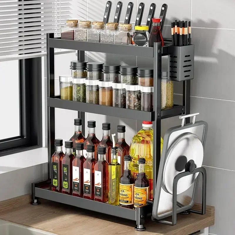 Kitchen Seasoning Rack Storage Rack Multi-layer dish Seasoning Rack Chopstick Knife Holder Countertop Multi-functional Seasoning
Kitchen Seasoning Rack Storage Rack Multi-layer dish Seasoning Rack Chopstick Knife Holder Countertop Multi-functional Seasoning
