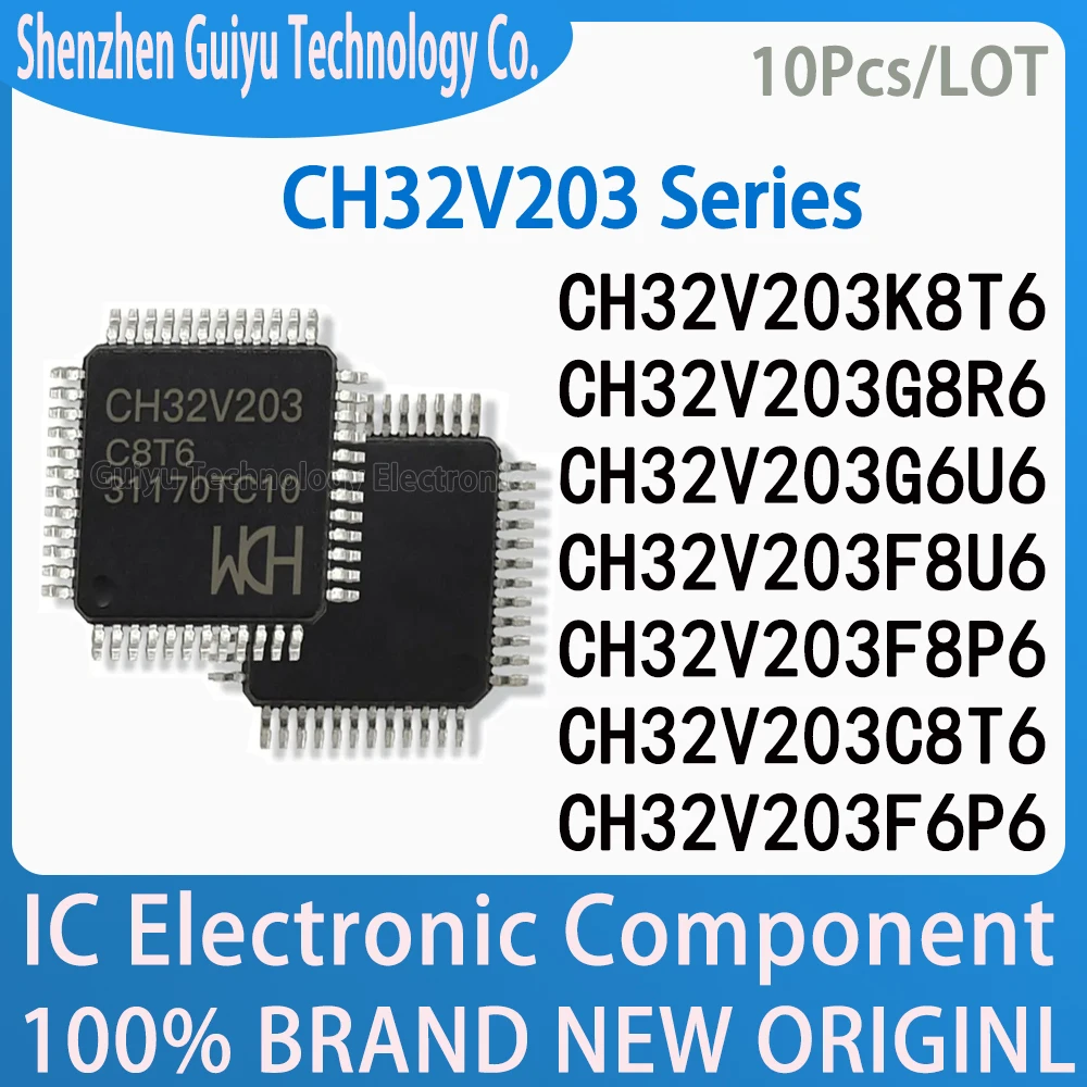 CH32V203K8T6 CH32V203G8R6 CH32V203G6U6 CH32V203F8U6 CH32V203F8P6 CH32V203F6P6 CH32V203C8T6 CH32V203 Series MCU 10Pcs/Lot
CH32V203K8T6 CH32V203G8R6 CH32V203G6U6 CH32V203F8U6 CH32V203F8P6 CH32V203F6P6 CH32V203C8T6 CH32V203 Series MCU 10Pcs/Lot