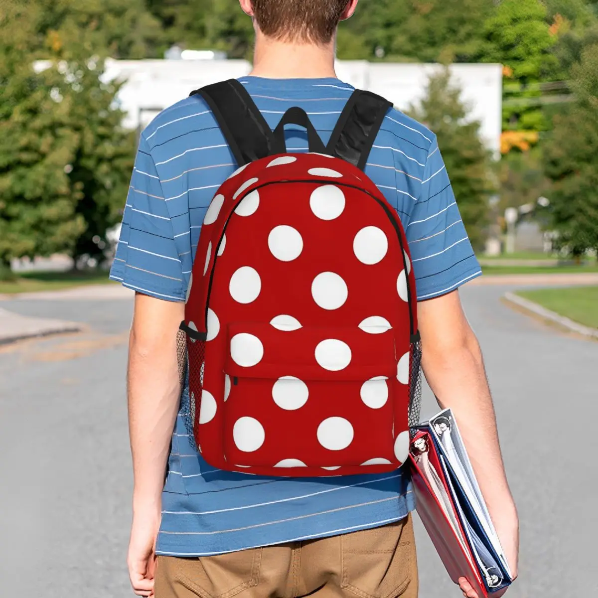 Red And White Polka Dot Pattern Backpack Student BookBag Kids School Bag Laptop Shoulder Bags for Men Women
Red And White Polka Dot Pattern Backpack Student BookBag Kids School Bag Laptop Shoulder Bags for Men Women